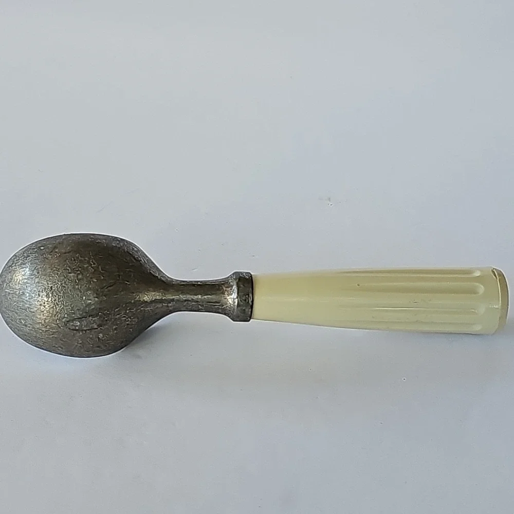 Vintage EKCO Ice Cream Scoop Fluted Cream Handle Metal Head Retro Kitchen Tool‎